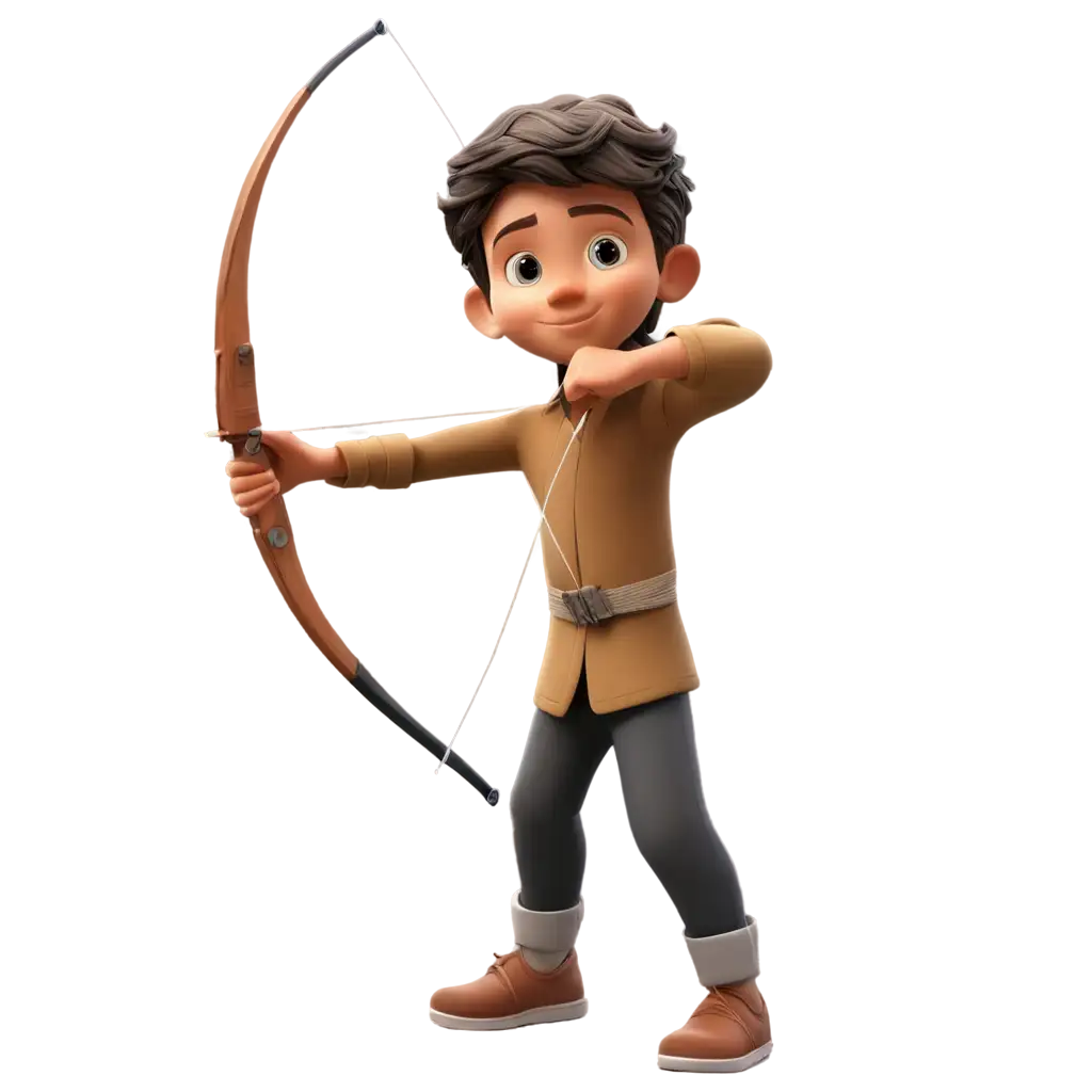 Cartoon-Muslim-Boy-Doing-Archery-PNG-Vibrant-Clear-and-Versatile-Image-Format