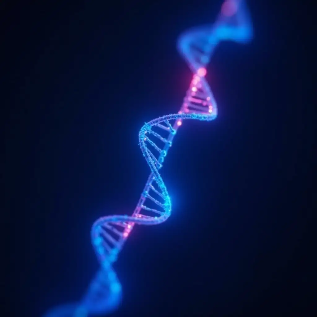 Illuminated-DNA-Sequence-Representing-Gene-Activation-and-Deactivation