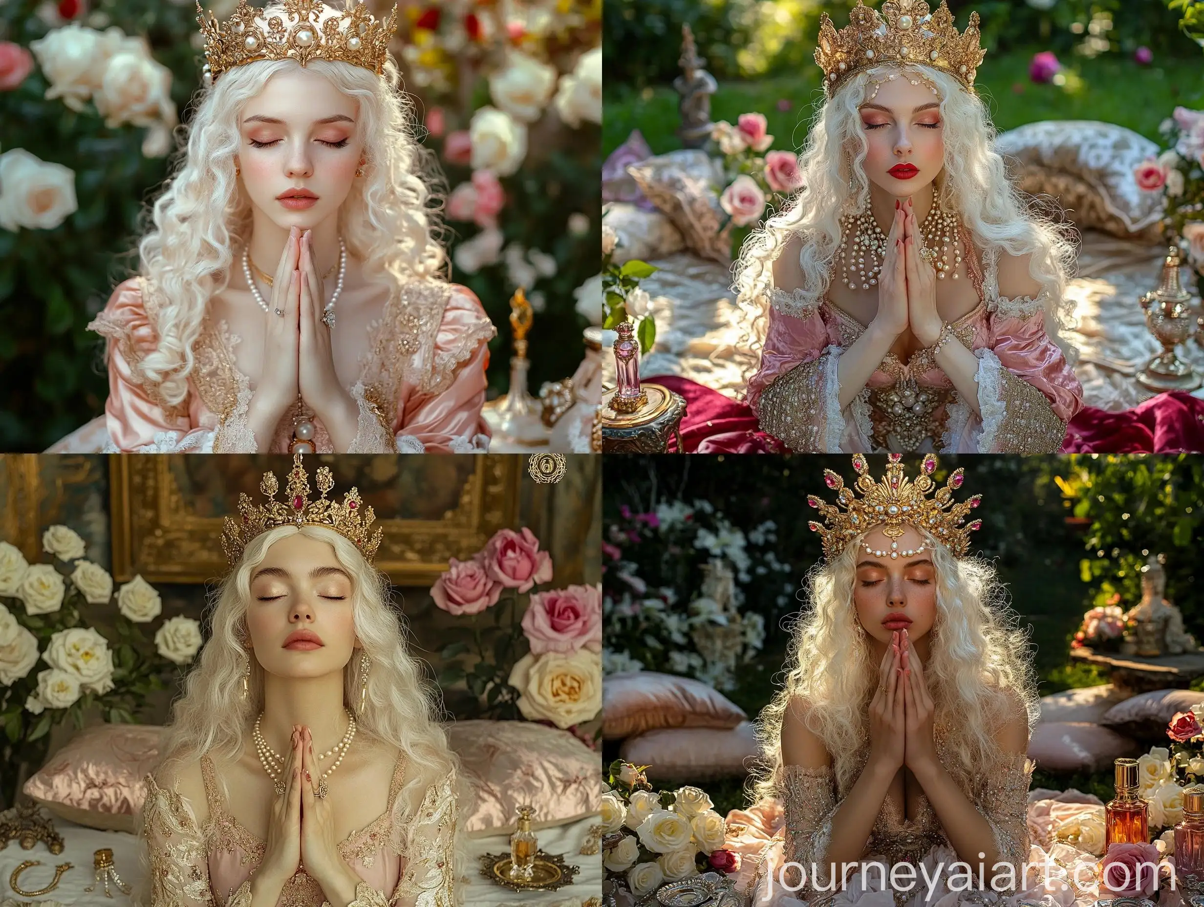 Medieval-Princess-in-Luxurious-Garden-at-Dawn-with-Jewelry-and-Roses