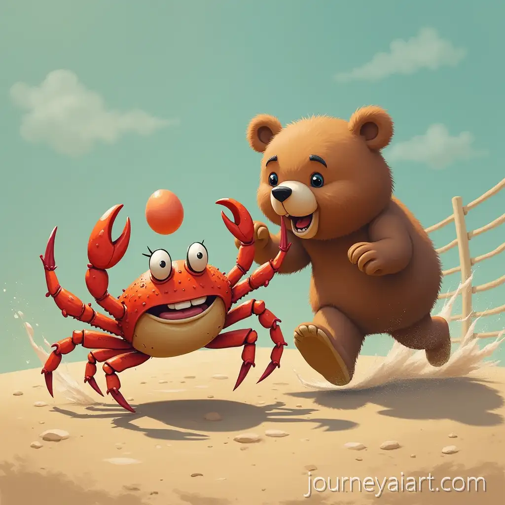 Crab-and-Bear-Engaging-in-Fun-SportsCrab-sports-with-egg-Challenges-with-Eggs-and-Obstacles