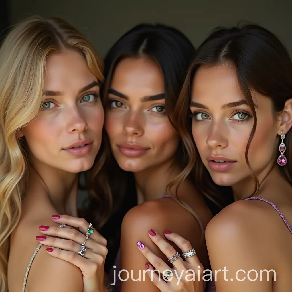 Group-of-Young-Women-with-Jewelry-in-Creative-Poses