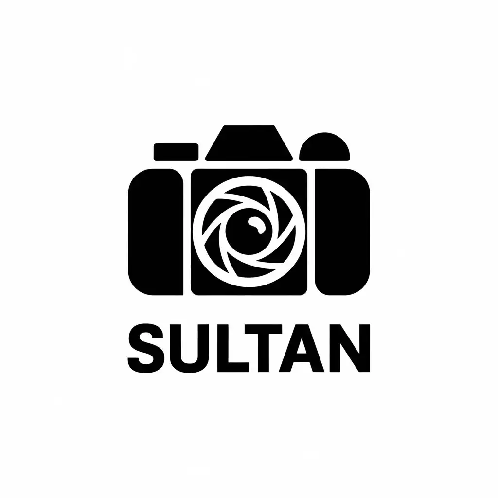 a vector logo design,with the text "sultan", main symbol:camera,complex,be used in Others industry,clear background