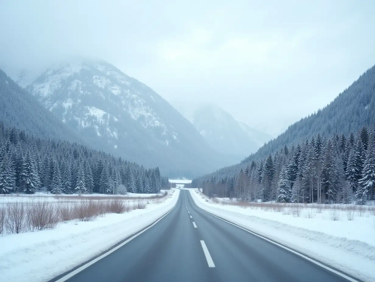 Stunning-Winter-Road-and-Mountain-Landscape