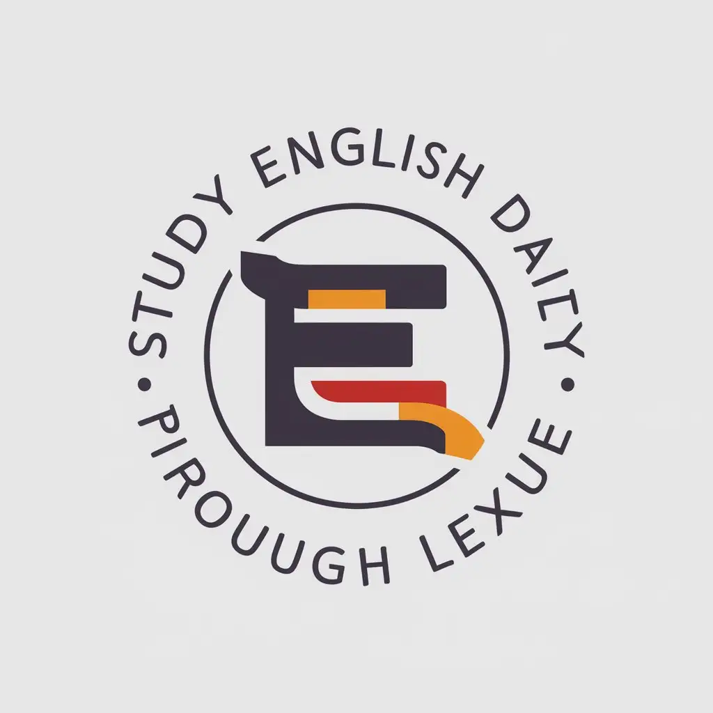 a vector logo design,with the text "Study English daily through LeXue", main symbol:English,Moderate,be used in Education industry,clear background