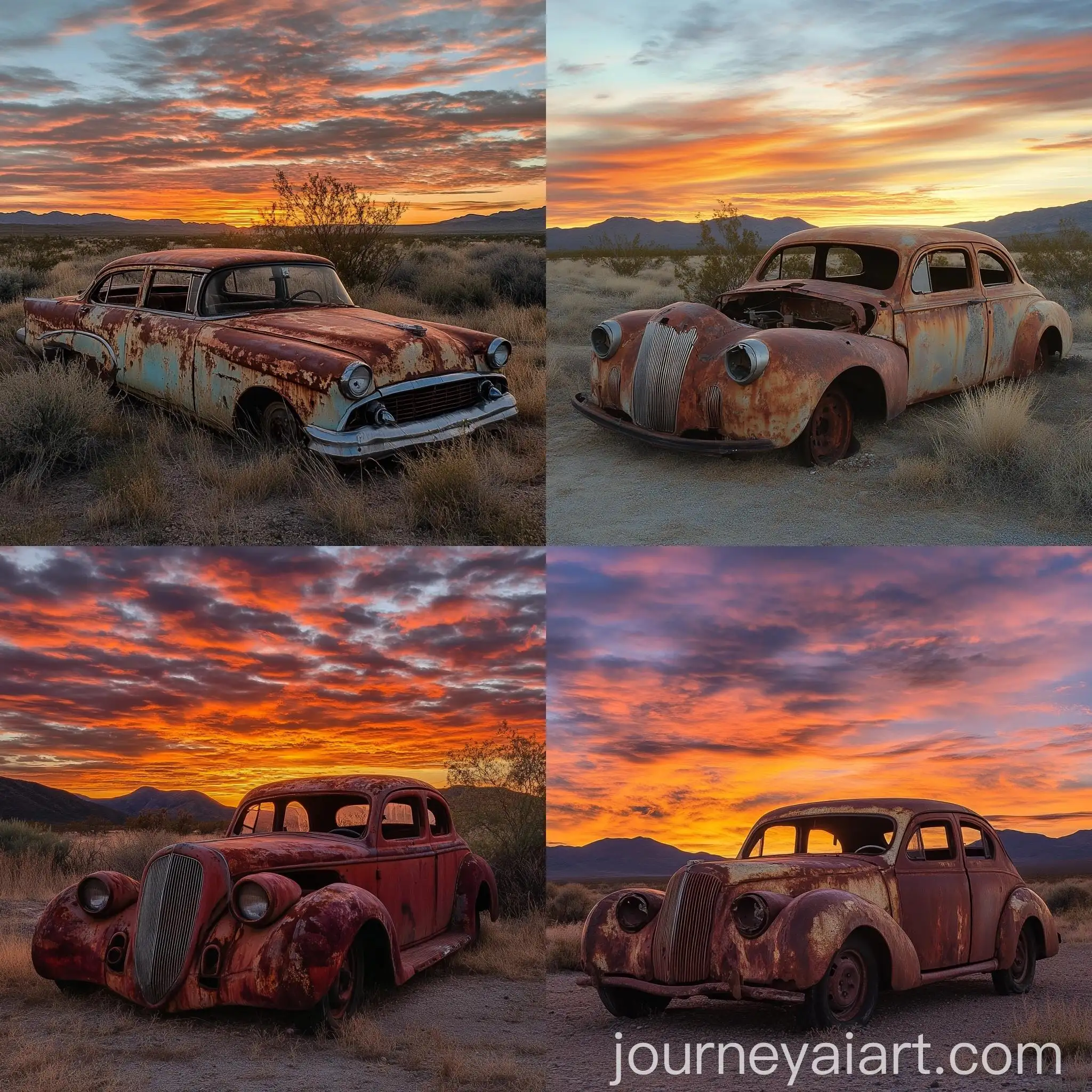 Rustic-Sunset-Photography-of-an-Old-Desert-Car