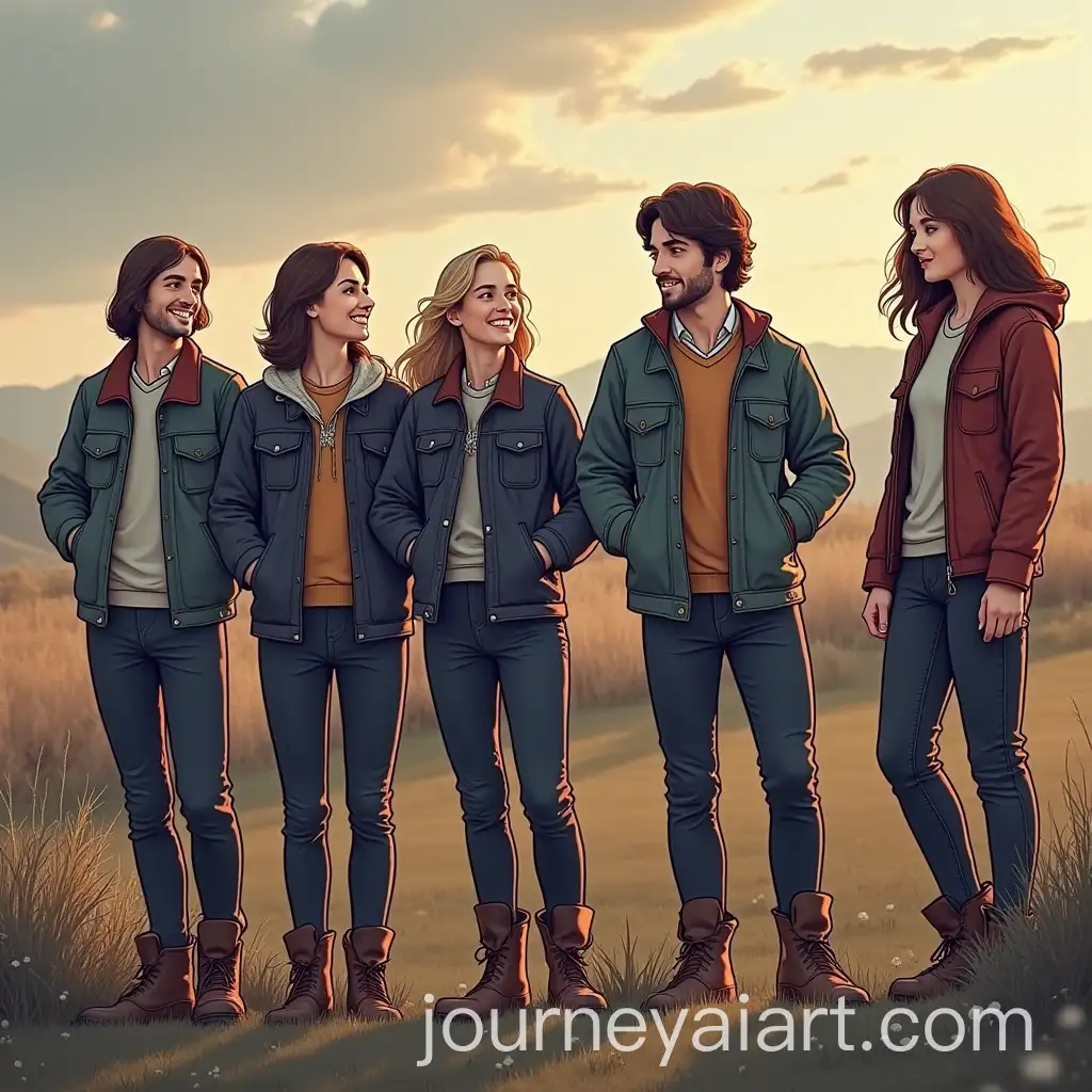 Group-of-Six-People-with-BeatlesInspired-Appearance-for-Open-Day-Event