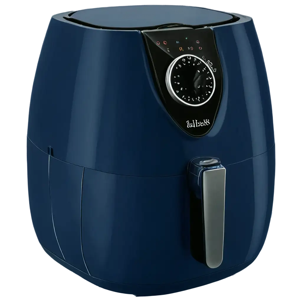 Dark-Blue-Air-Fryer-with-Blue-Ribbon-Gift-Pack-PNG-Image-Perfect-for-Digital-and-Print-Use