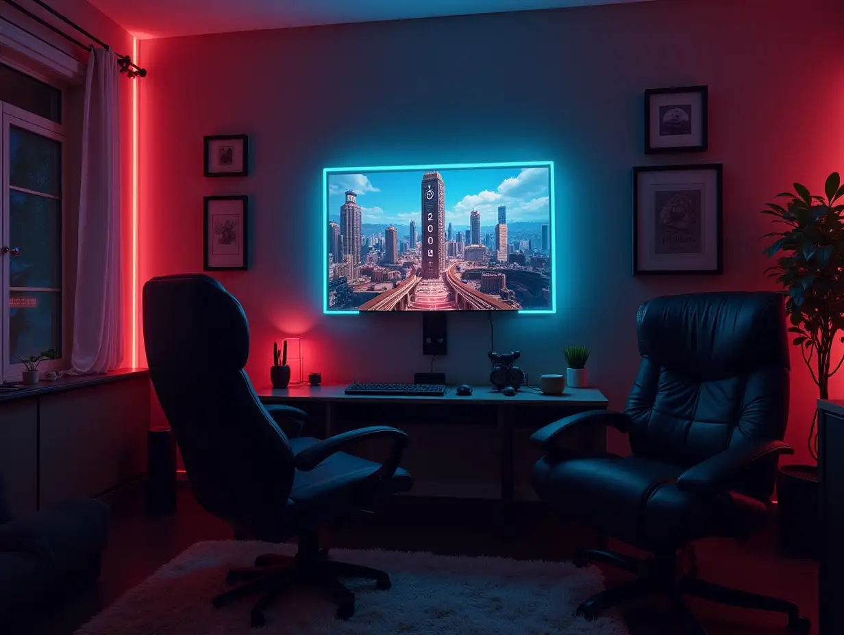 gameing room wiyh youtube symbol in 8k quality