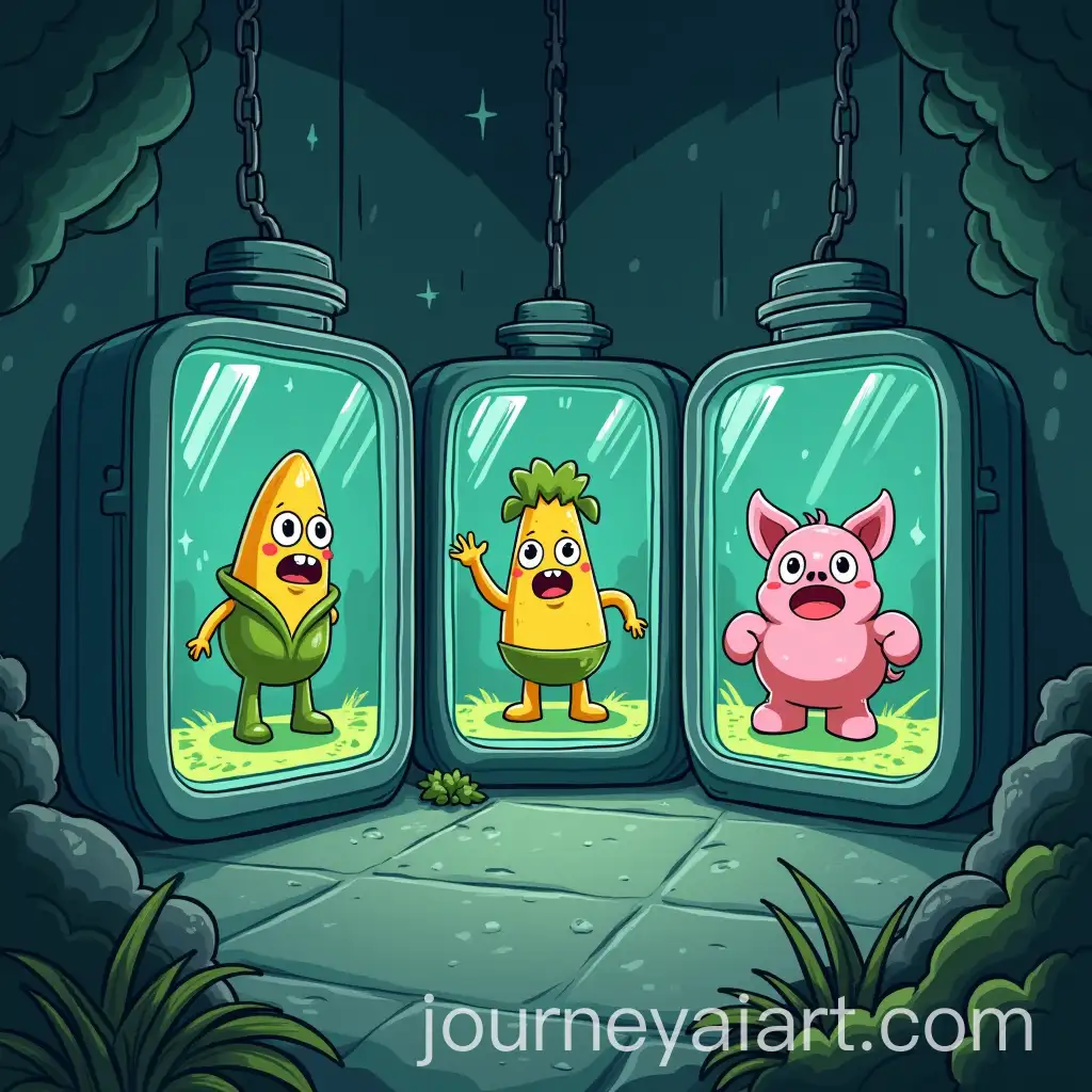 Wide-Shot-of-Prison-Cells-with-Bubba-CraftyCorn-and-PickyPiggy