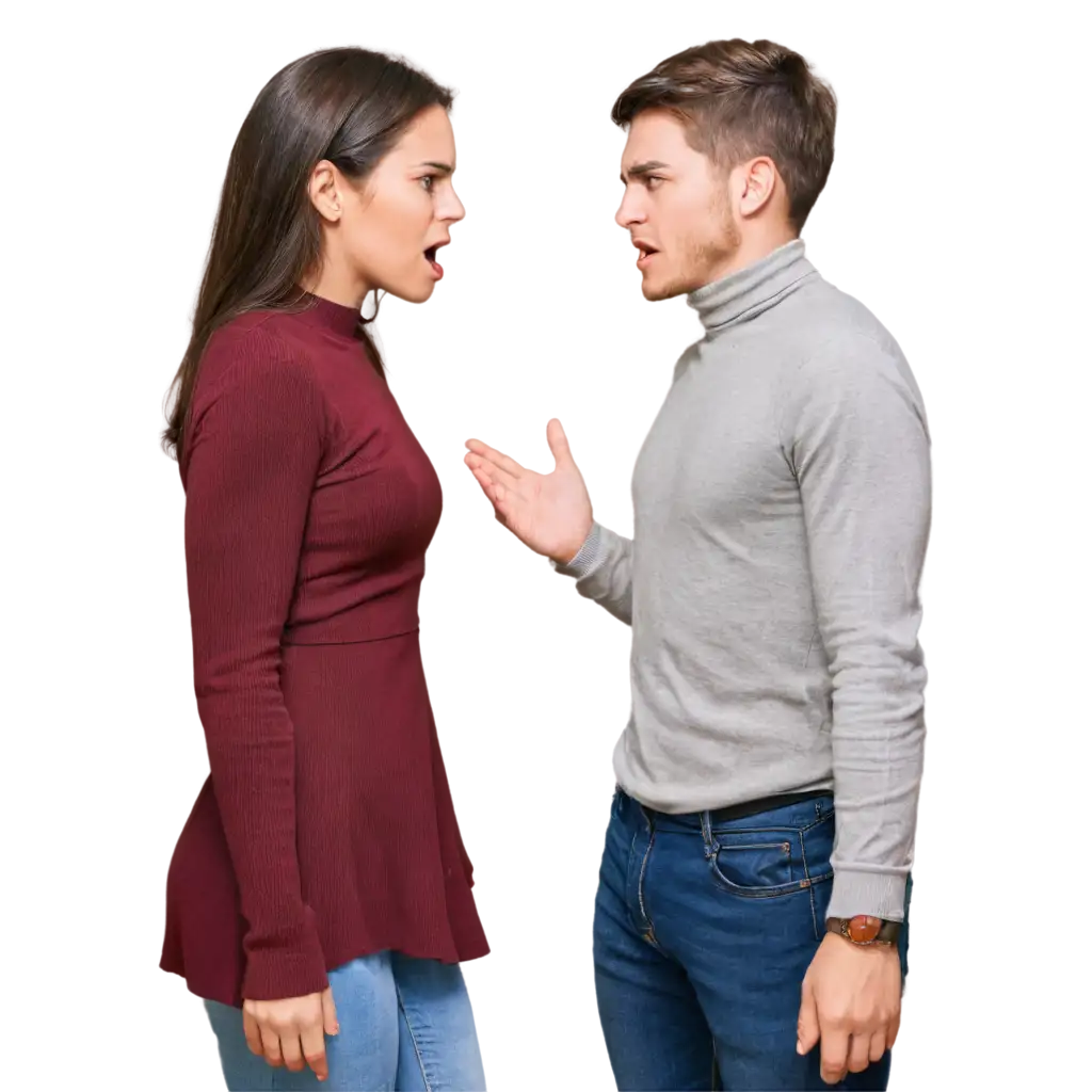 Two people engaged in a heated argument