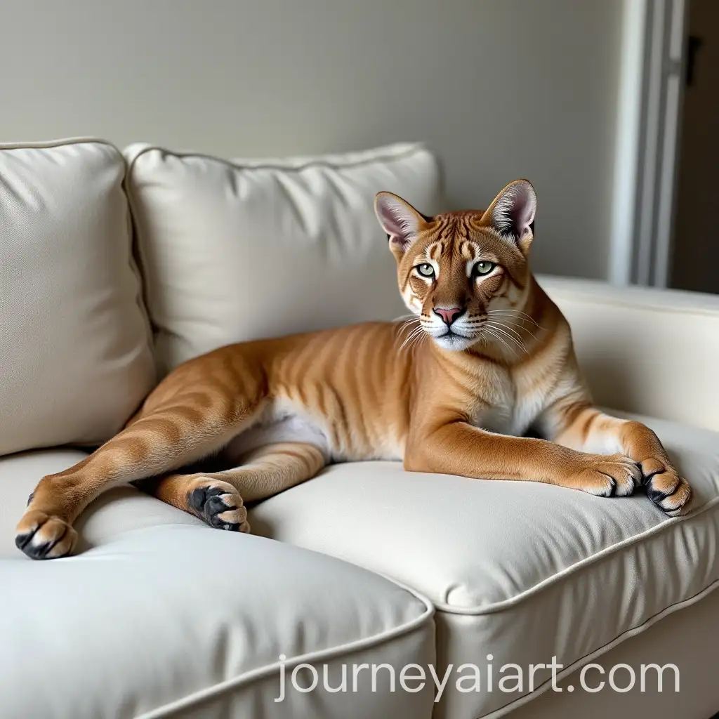 Puma-Relaxing-on-a-White-Sofa-in-a-Cozy-Indoor-Setting