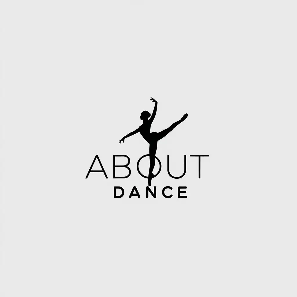 LOGO Design for About Dance Minimalistic Dancer Symbol with Clear Background for Sports Fitness Industry