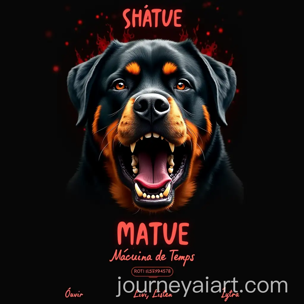 Intense-Rottweiler-Snarling-with-Fiery-Background