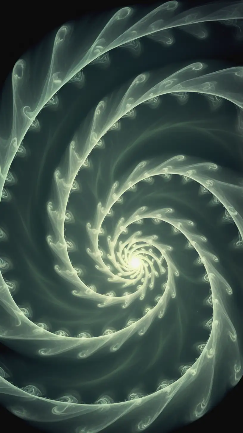 Ectoplasmic Spiral Cluster Art Abstract Geometric Pattern in Shades of Blue and Green