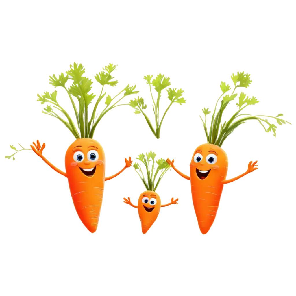 Cartoon-Family-of-Three-Carrots-PNG-Image-for-Fun-and-Creative-Projects