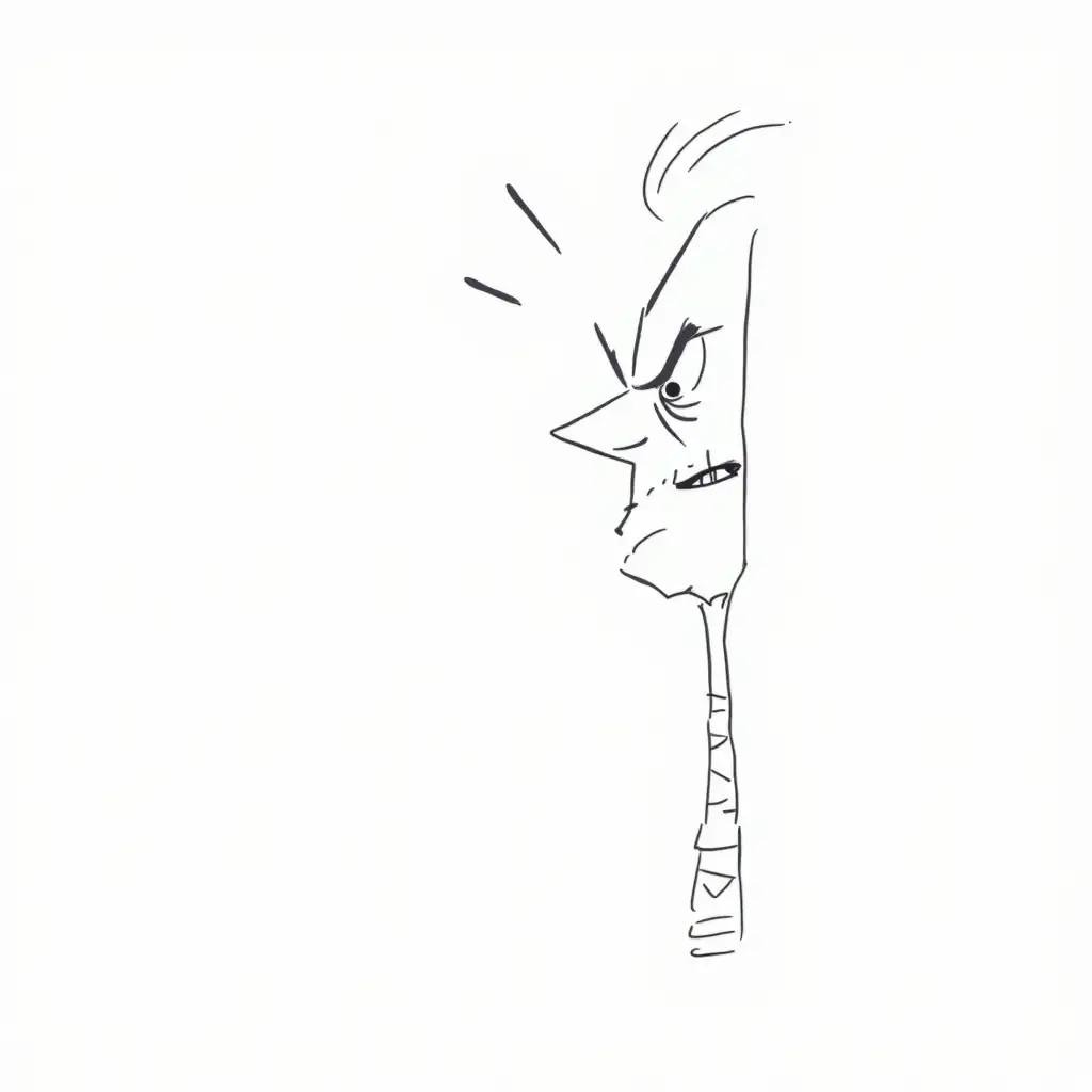 Angry-Person-Line-Art-Illustration-in-Bold-Black-and-White