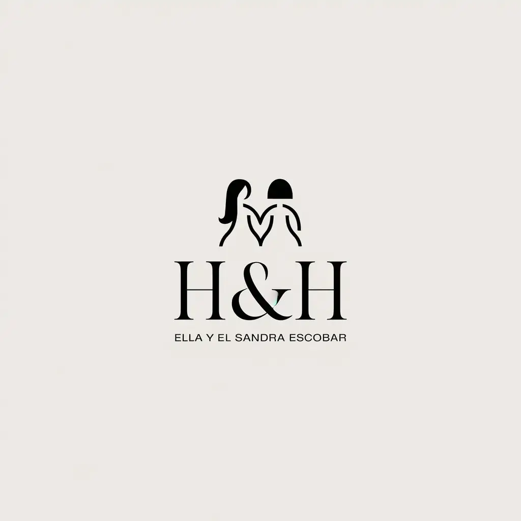 LOGO Design for HH Minimalistic Vector Logo with ELLA Y EL SANDRA ESCOBAR for Beauty Spa Industry