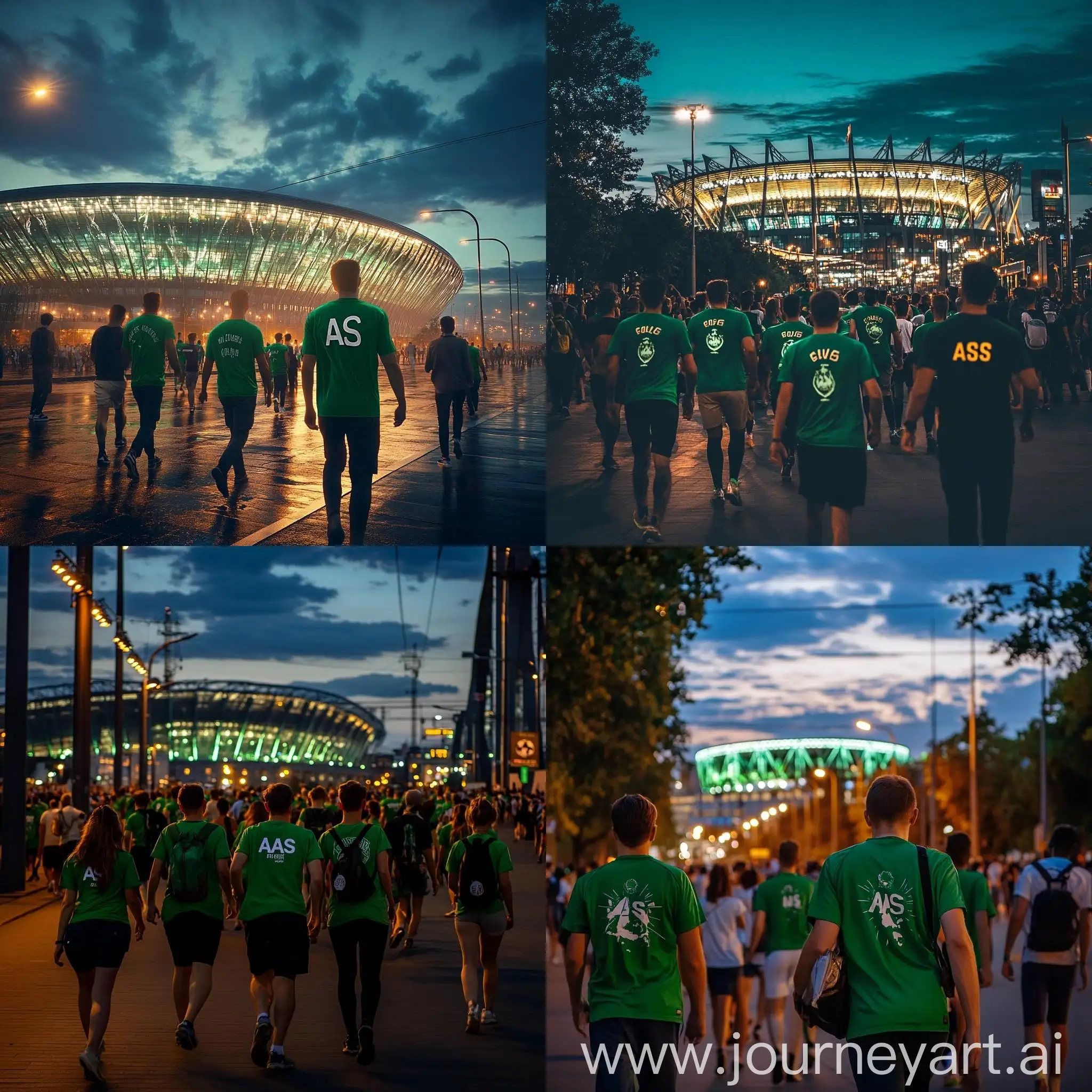 Evening-Football-Fans-Heading-to-Stadium-in-City-Center