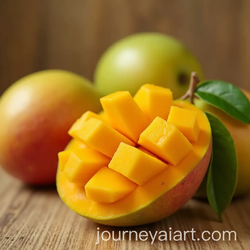 Vibrant-Mango-Fruits-on-a-Wooden-Table