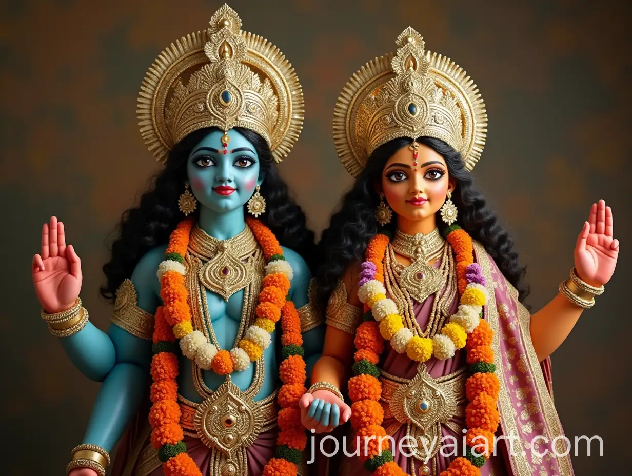 Vishnu-and-Lakshmi-with-Sheshnaag-in-Divine-Setting