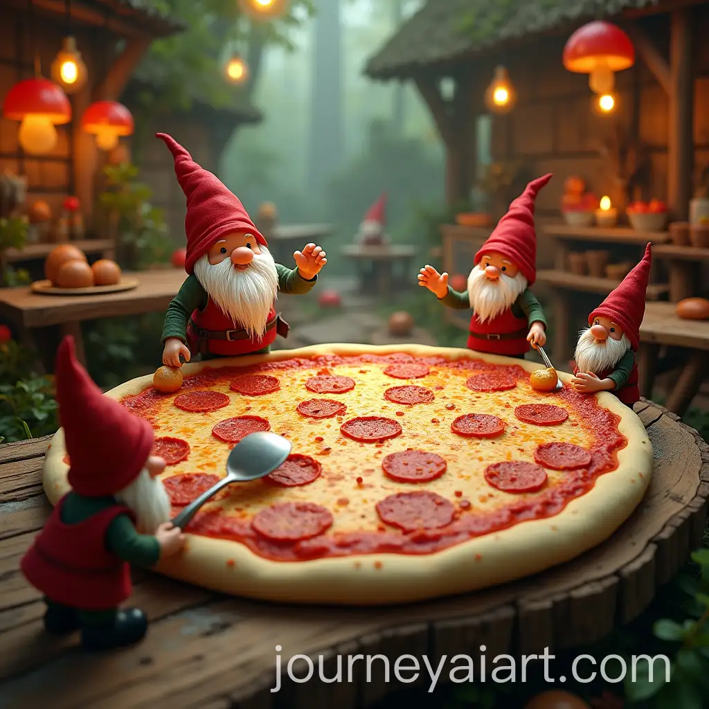 TinyAI-Image-Prompt-Expansion-RedBearded-Gnomes-Cooking-a-Giant-Pizza-in-a-Fantasy-Forest-Kitchen