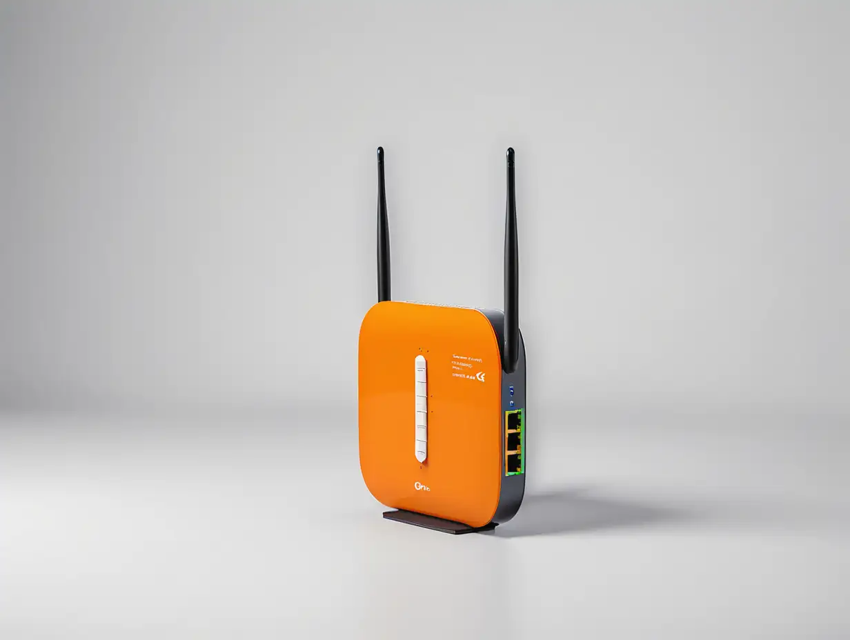 Bright-Orange-Internet-Modem-Boosting-Connectivity