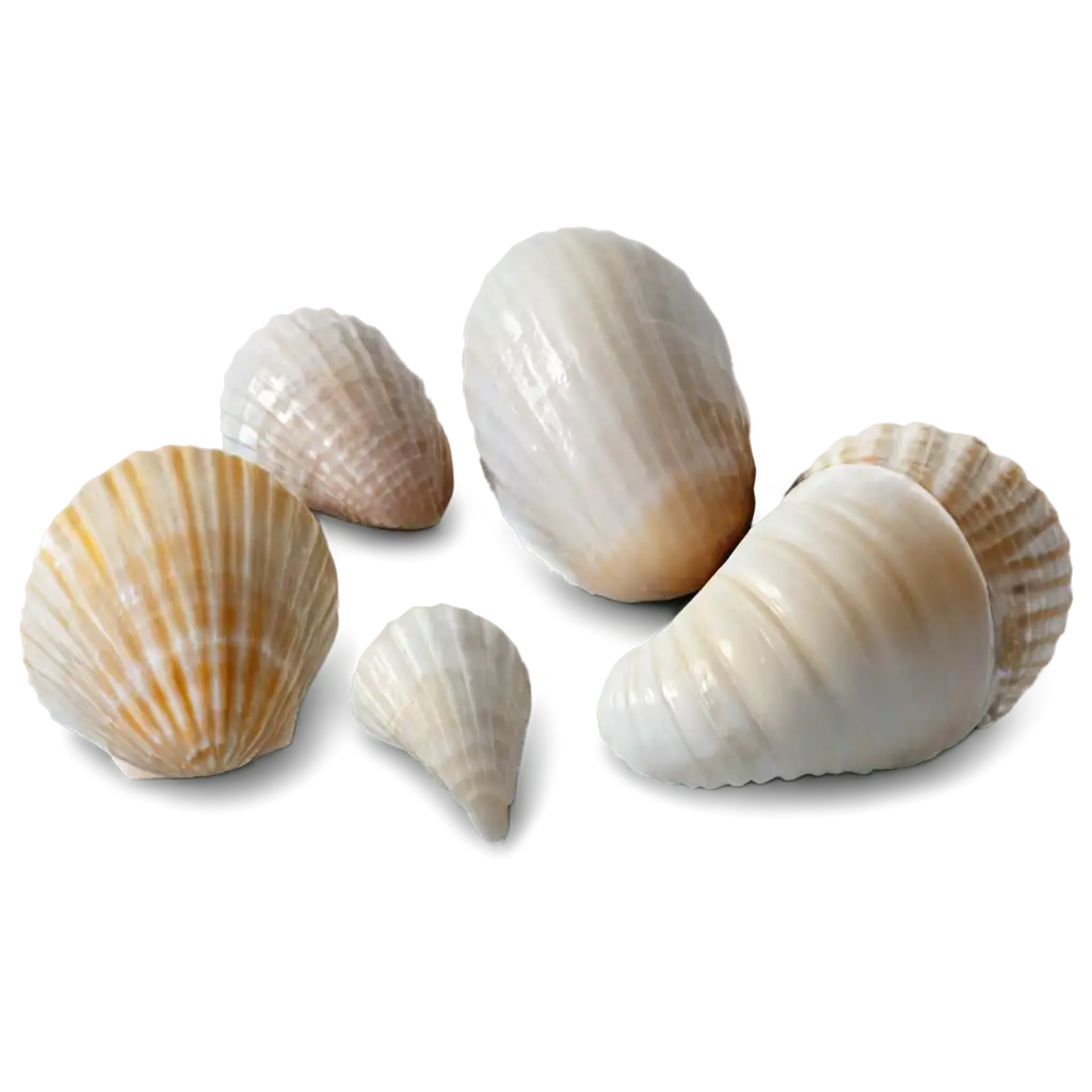 Realistic-Beautiful-White-Sea-Shells-PNG-Exquisite-Shell-Illustration-for-Digital-Art-and-Design