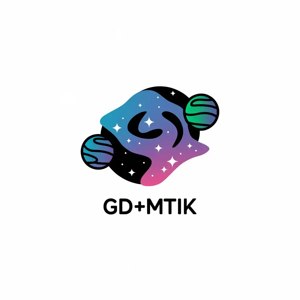 LOGO Design for GDMTik Modern Vector with GalaxyData and MTikpro Symbol for Technology Industry