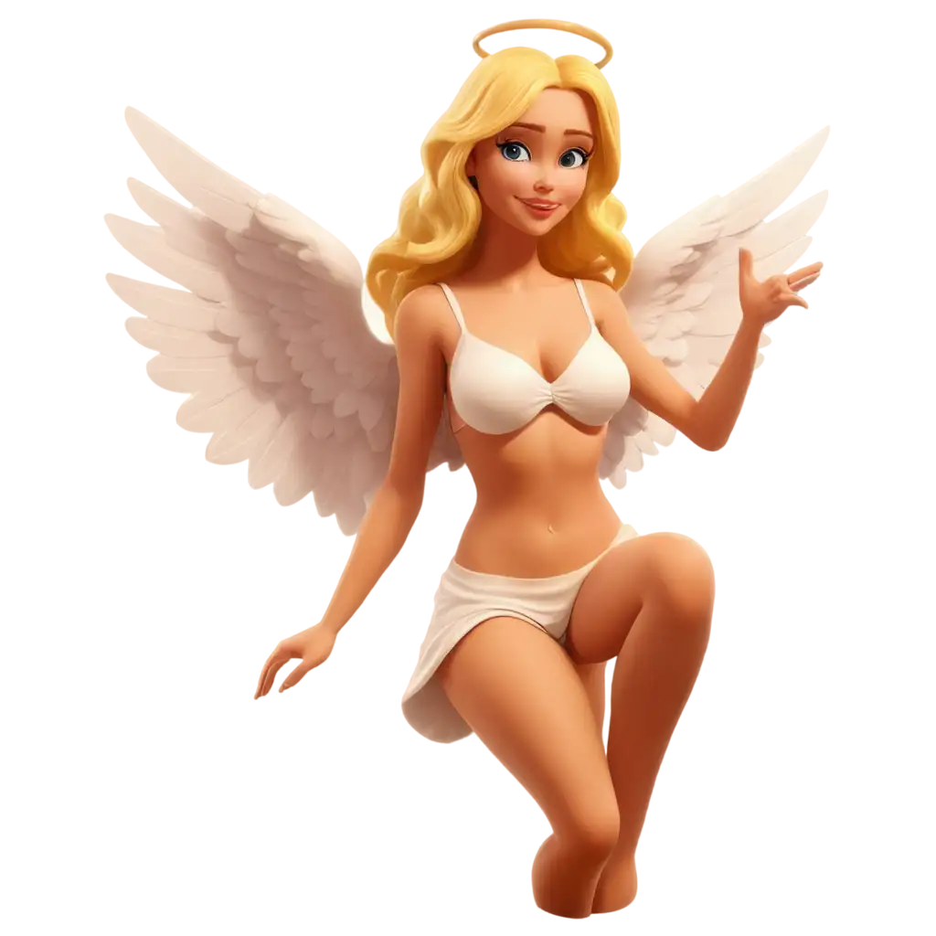 Cartoon-Sexy-Blonde-Angel-PNG-Ethereal-Art-for-Digital-Projects