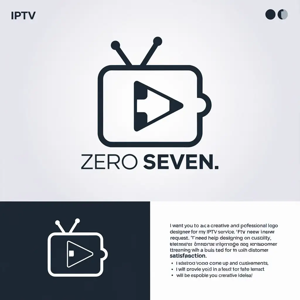 LOGO Design For Zero Seven HighQuality IPTV Streaming Service