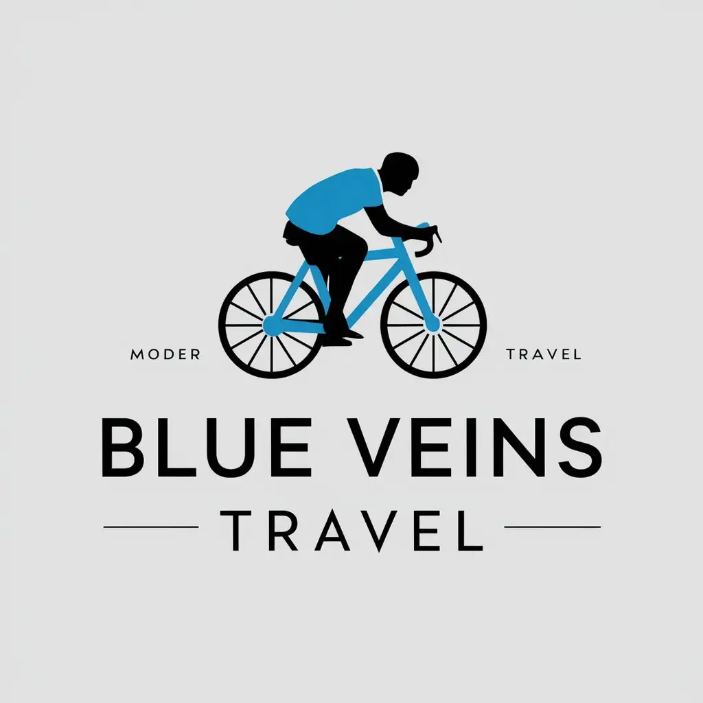 a vector logo design,with the text "blue veins travel", main symbol:blue voyage,Moderate,be used in electric bicycle travel industry industry,clear background