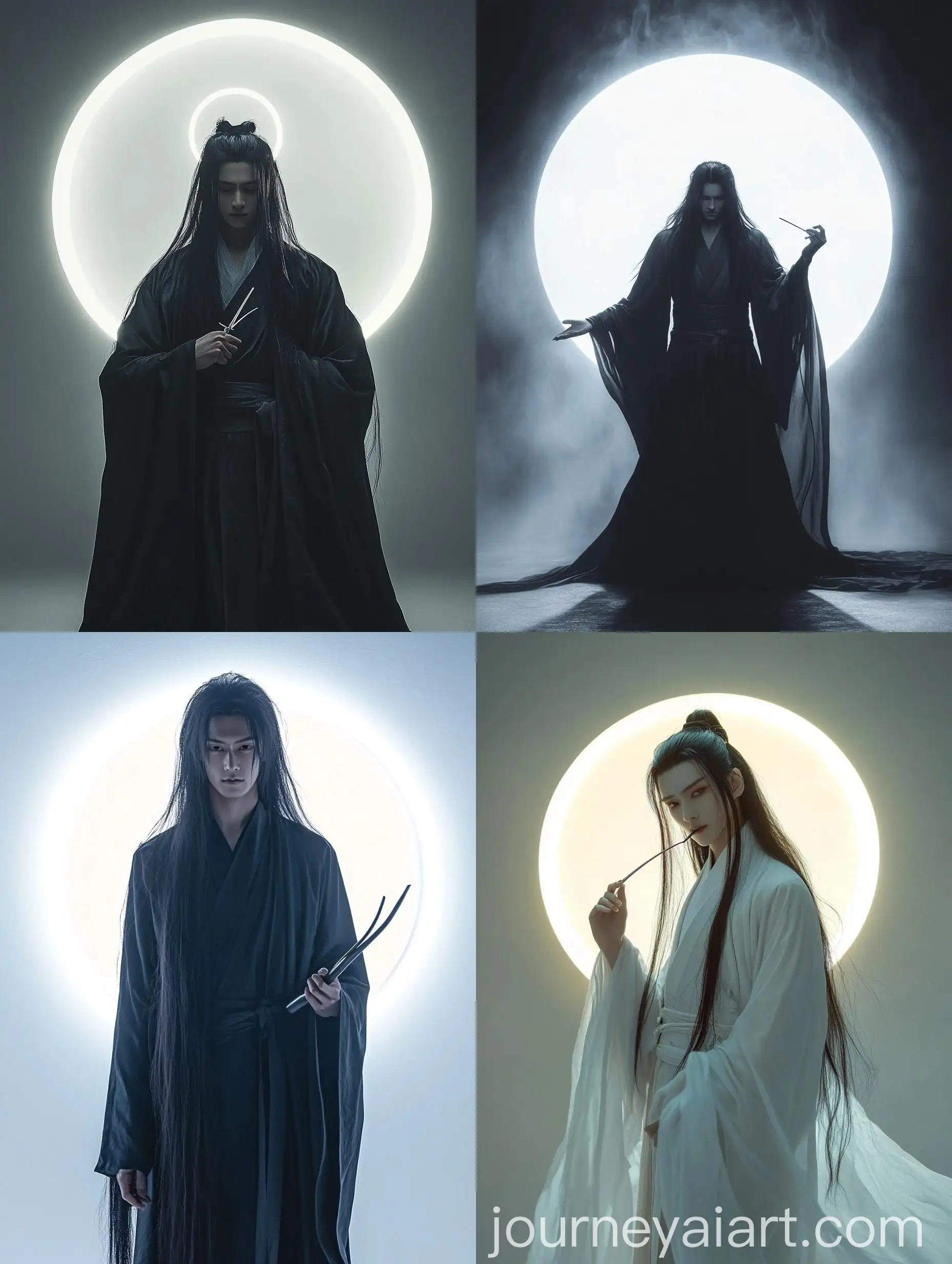 Androgynous-Asian-Taoist-in-Long-Robe-with-FlyWhisk-Glowing-Halo