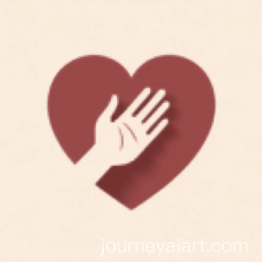 Minimalist-Burgundy-Heart-with-Hand-Outline-Symbolizing-Care-and-Trust