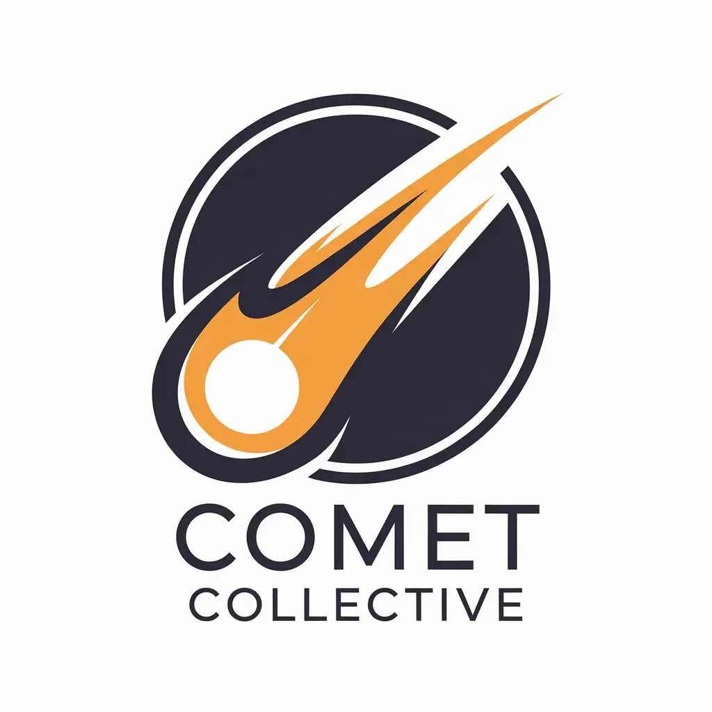 LOGO Design For Comet Collective Vector Logo with Comet Symbol on Clear Background