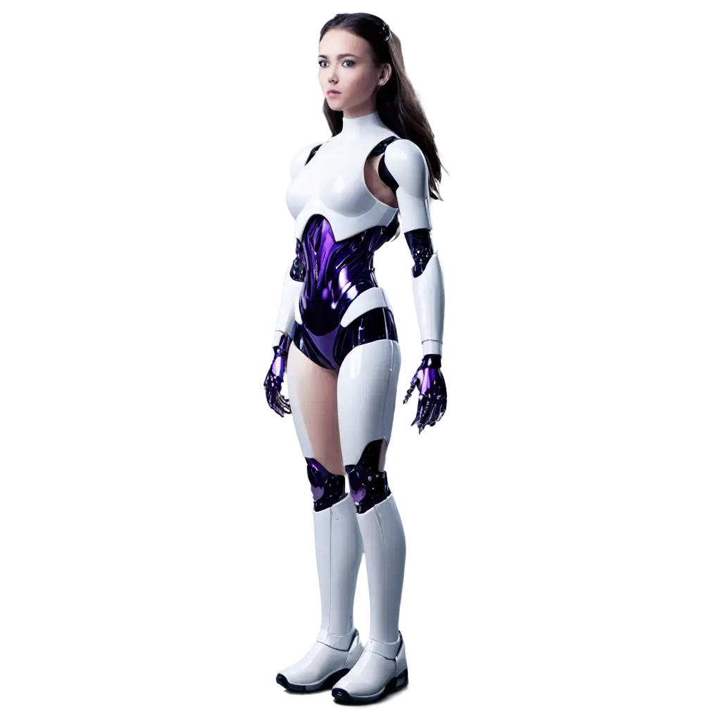 Full-Female-Robot-in-White-and-Purple-PNG-Image-for-Digital-Design-and-Art-Projects