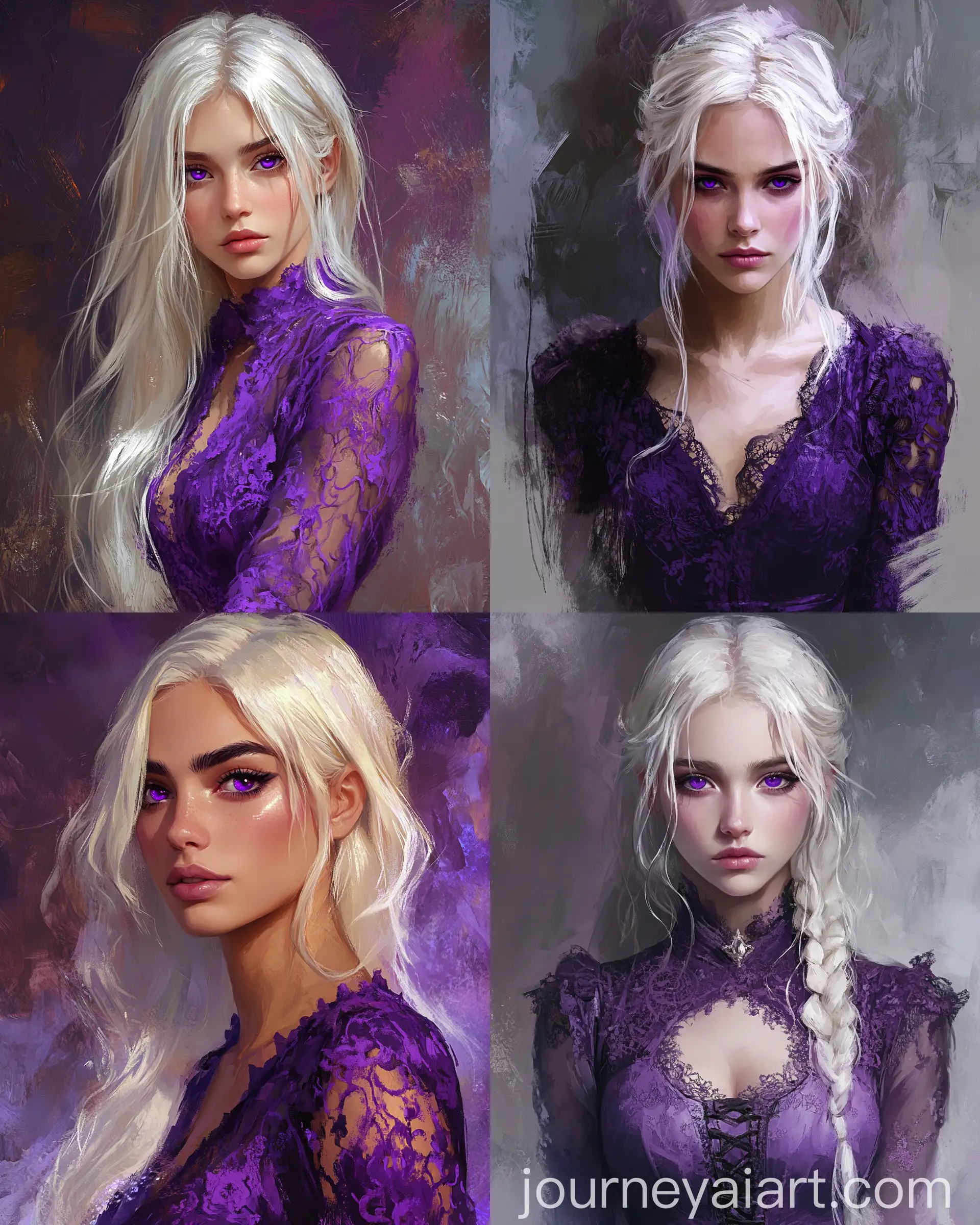 Portrait-of-a-25YearOld-Blonde-Woman-in-Purple-Lace-Dress-Oil-Painting-Style