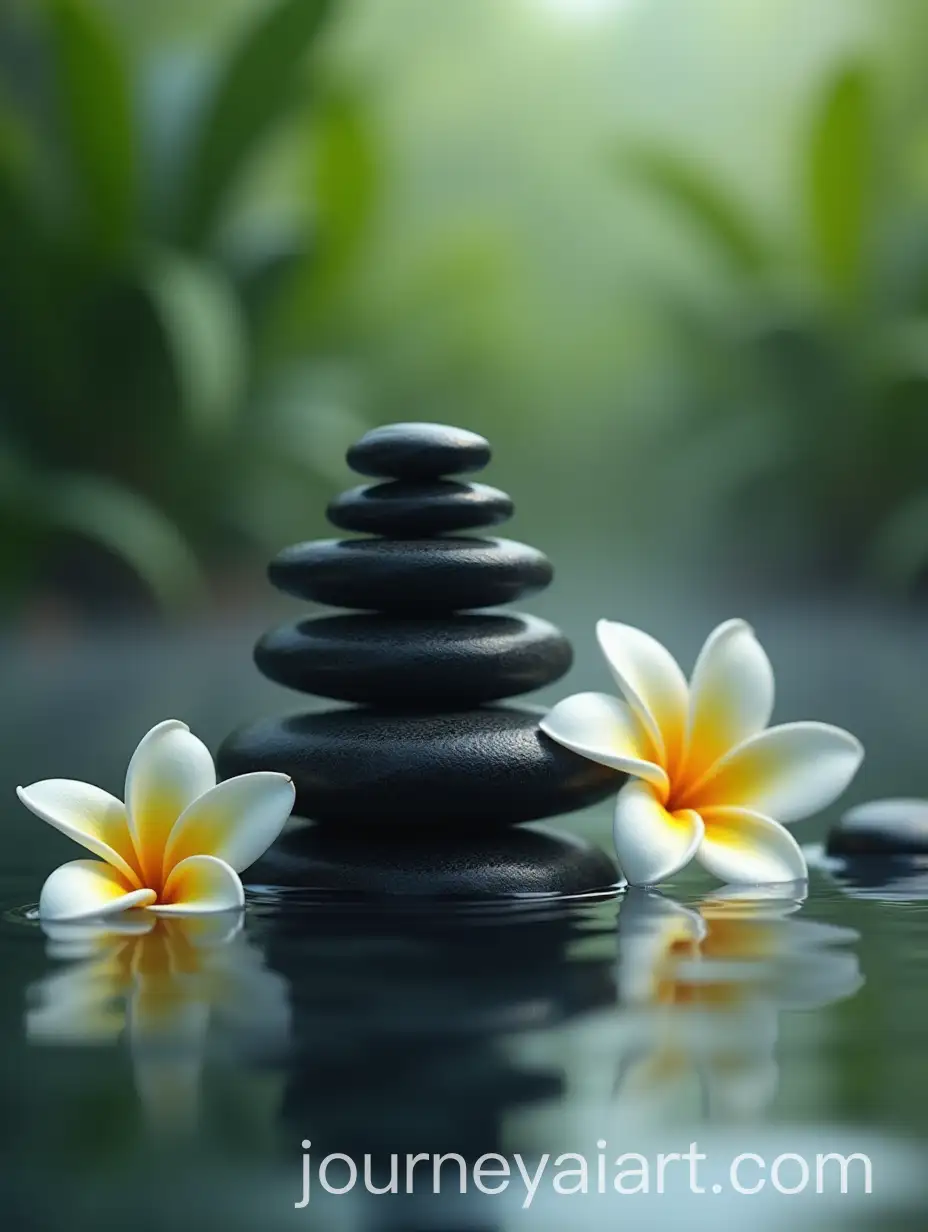 Tranquil-Zen-Spa-with-Frangipani-Flowers-and-Water-Stones