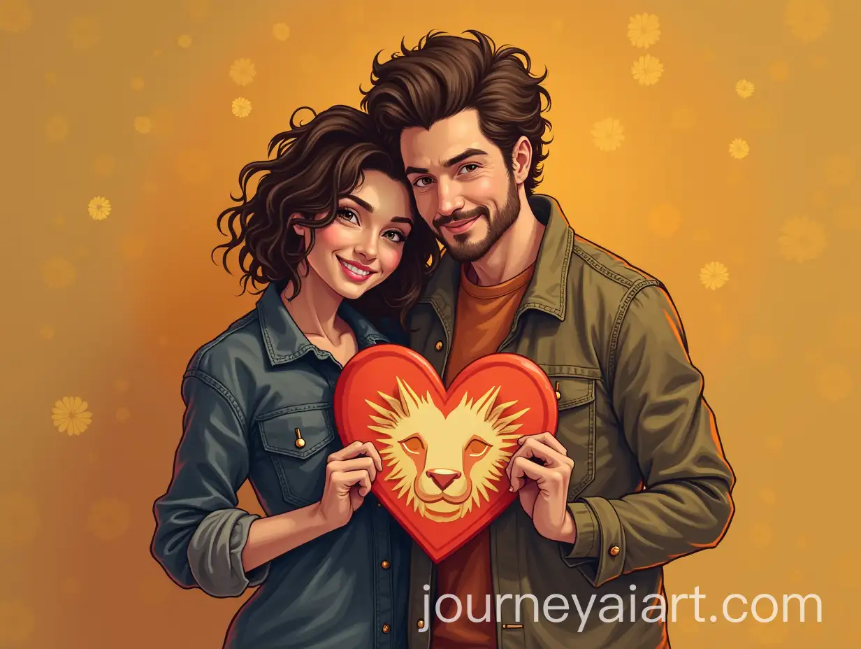 Couple-Embracing-in-Leo-Zodiac-Themed-Outfits