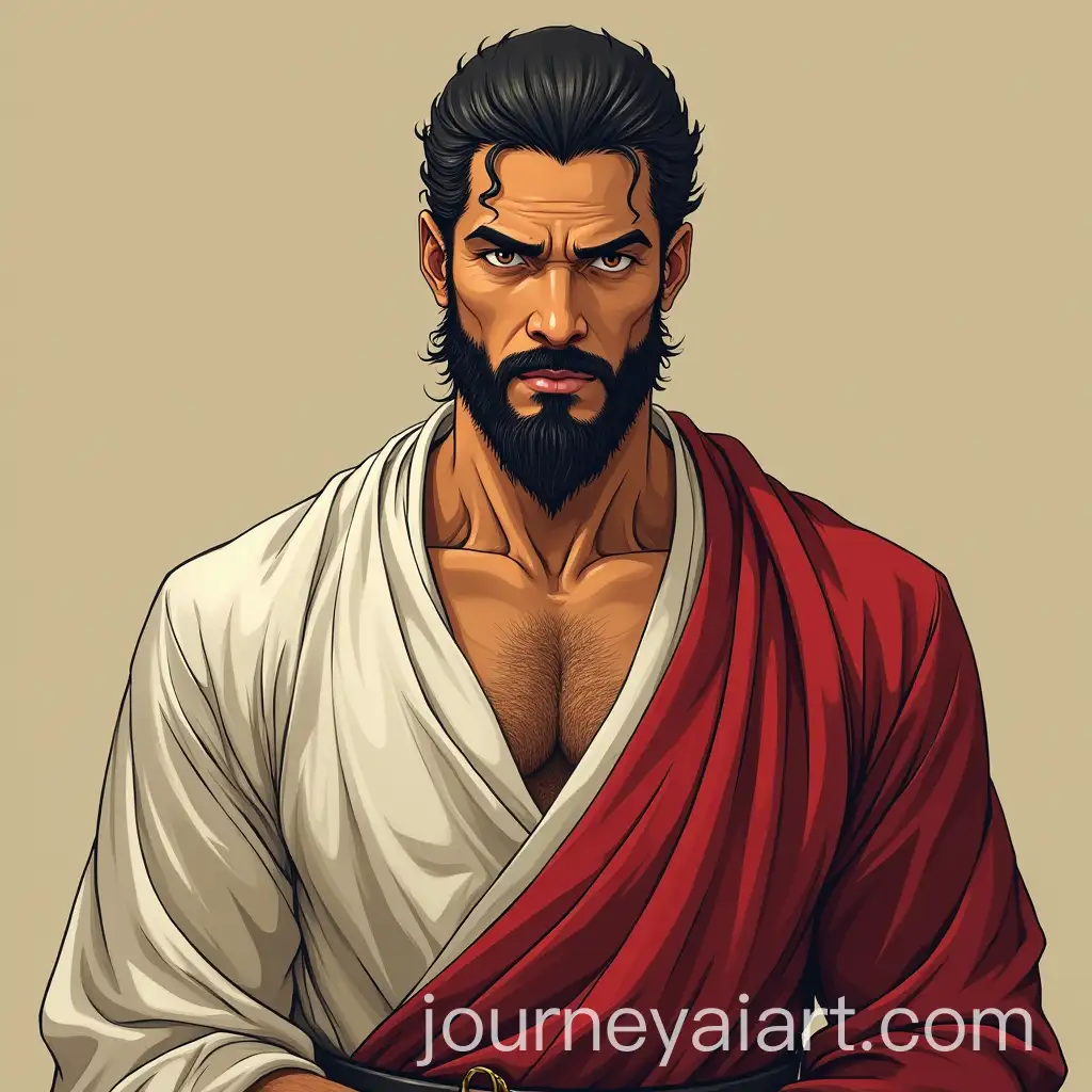 Strong-and-Muscular-Warrior-with-Beard-and-Tan-Complexion-in-Bleach-Anime-Style