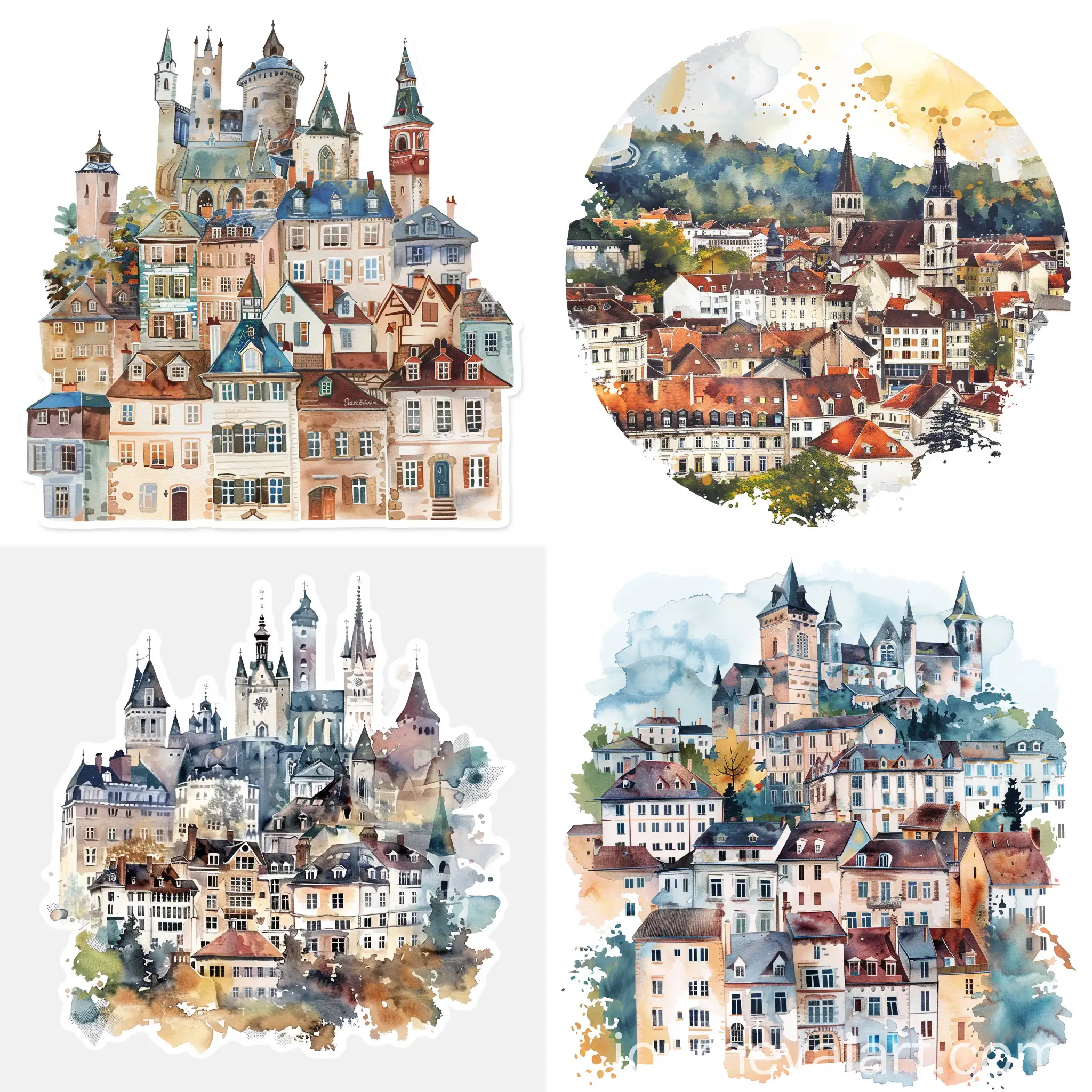 Watercolor-Retro-Vintage-Design-of-Besanon-Ville-Sticker