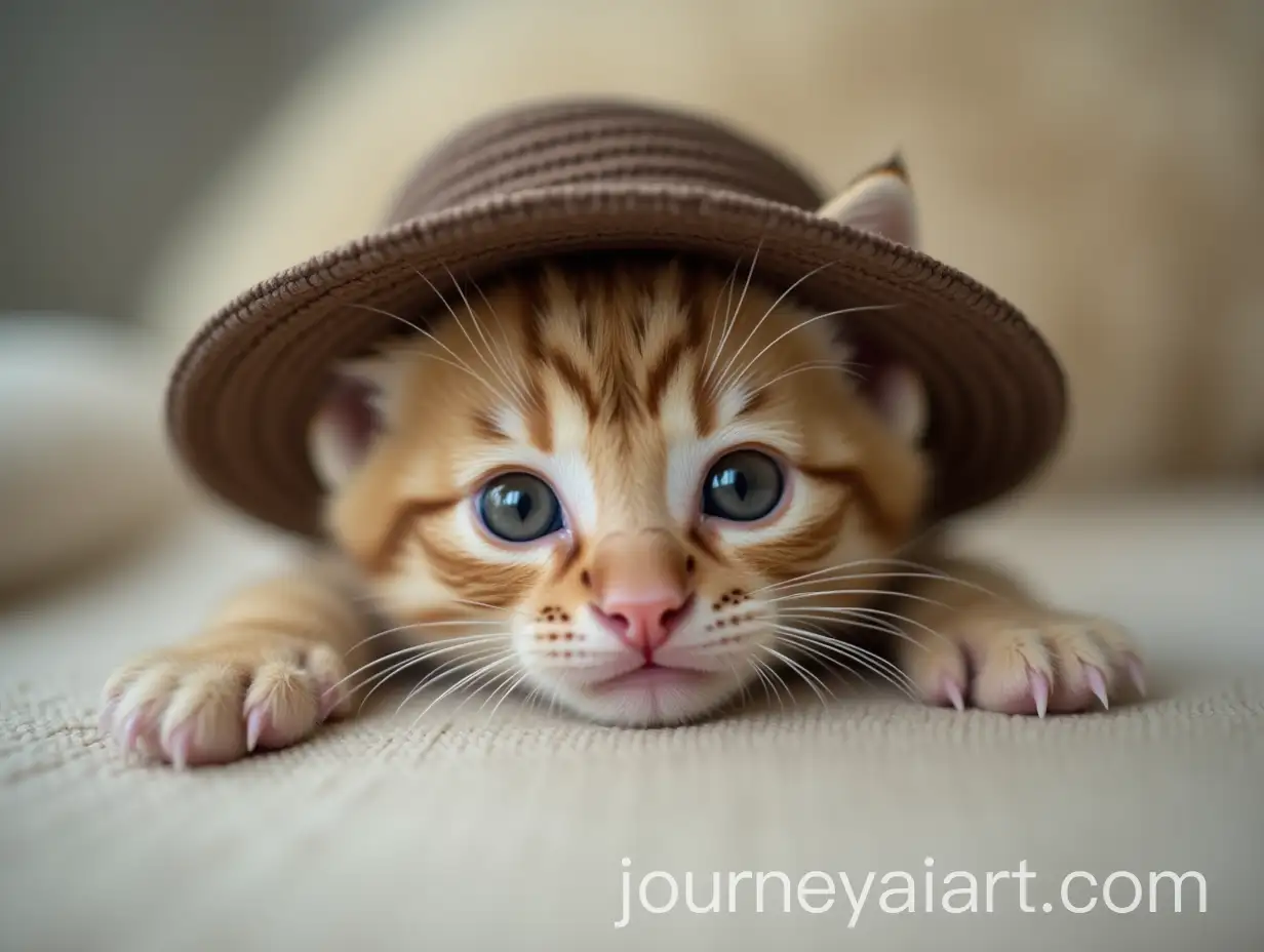 Adorable-Kitten-Wearing-a-Hat