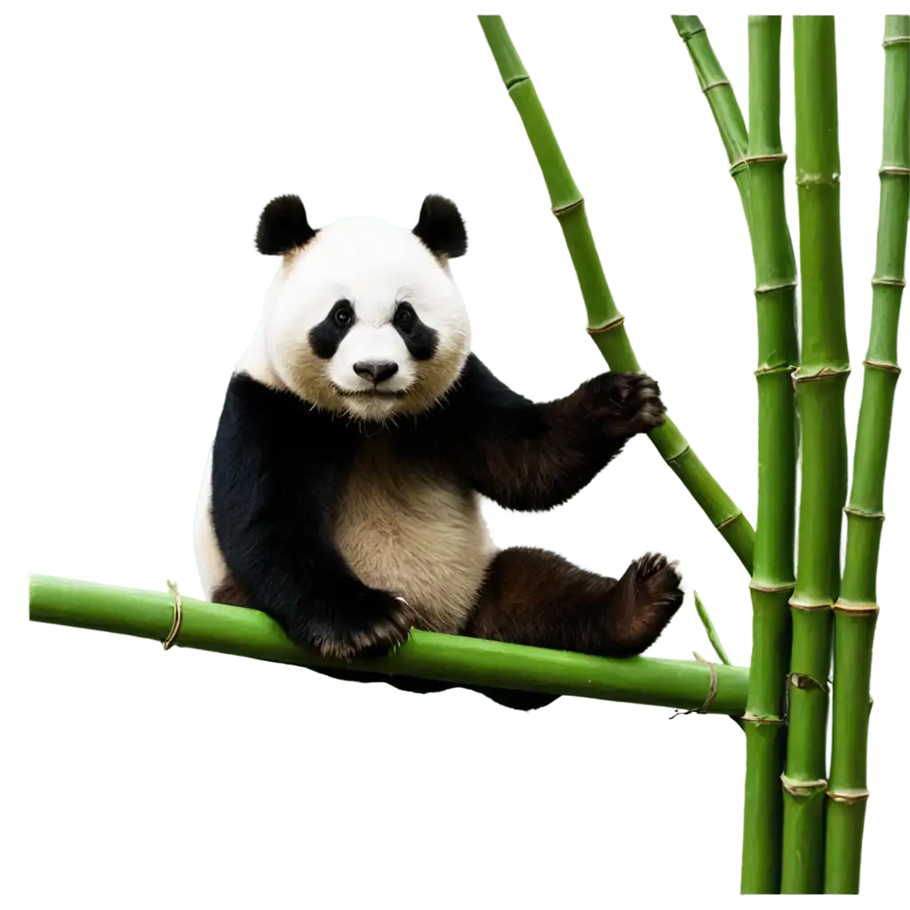 Panda-Hanging-on-Bamboo-Tree-HighQuality-PNG-for-Versatile-Use