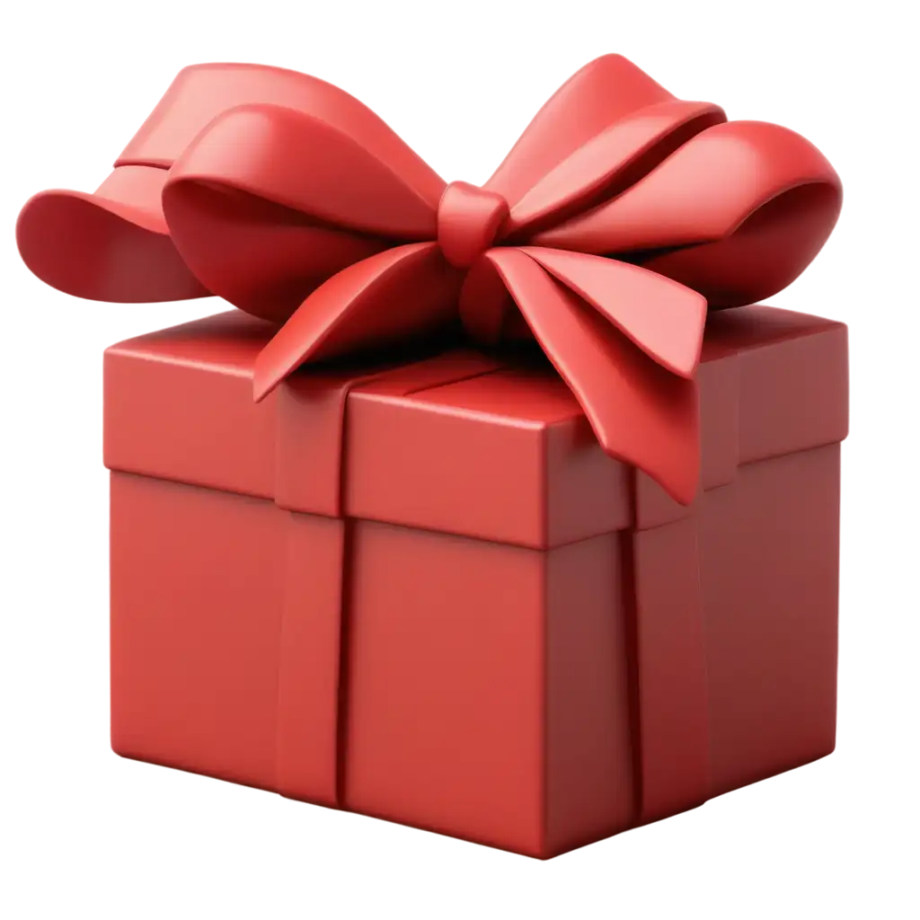 a red gift box,  cute, 3d cartoon style, close-up