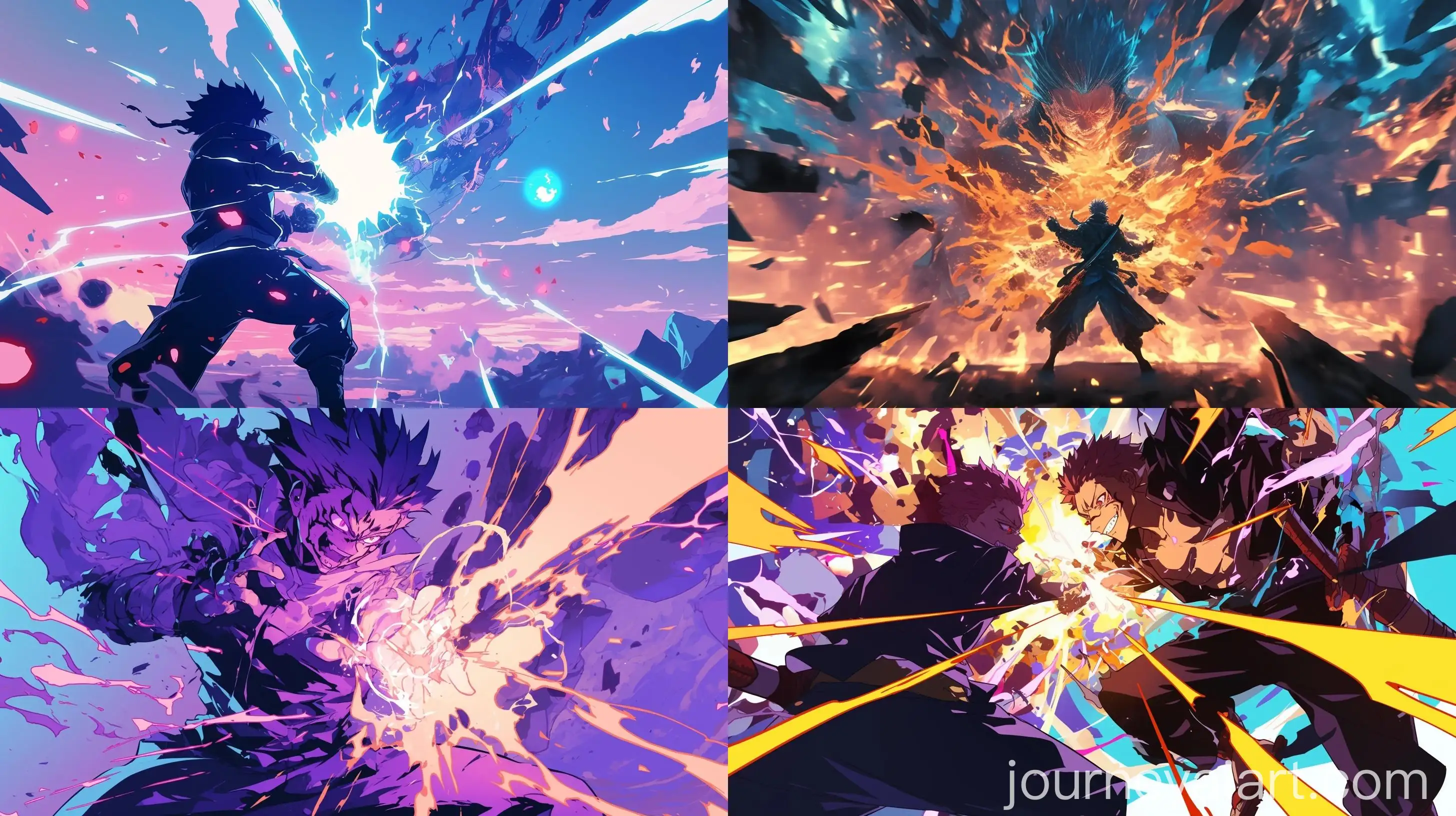 Intense-Battle-Between-Sukuna-and-Gojo-Satoru-Explosive-Energy-and-Flying-Debris