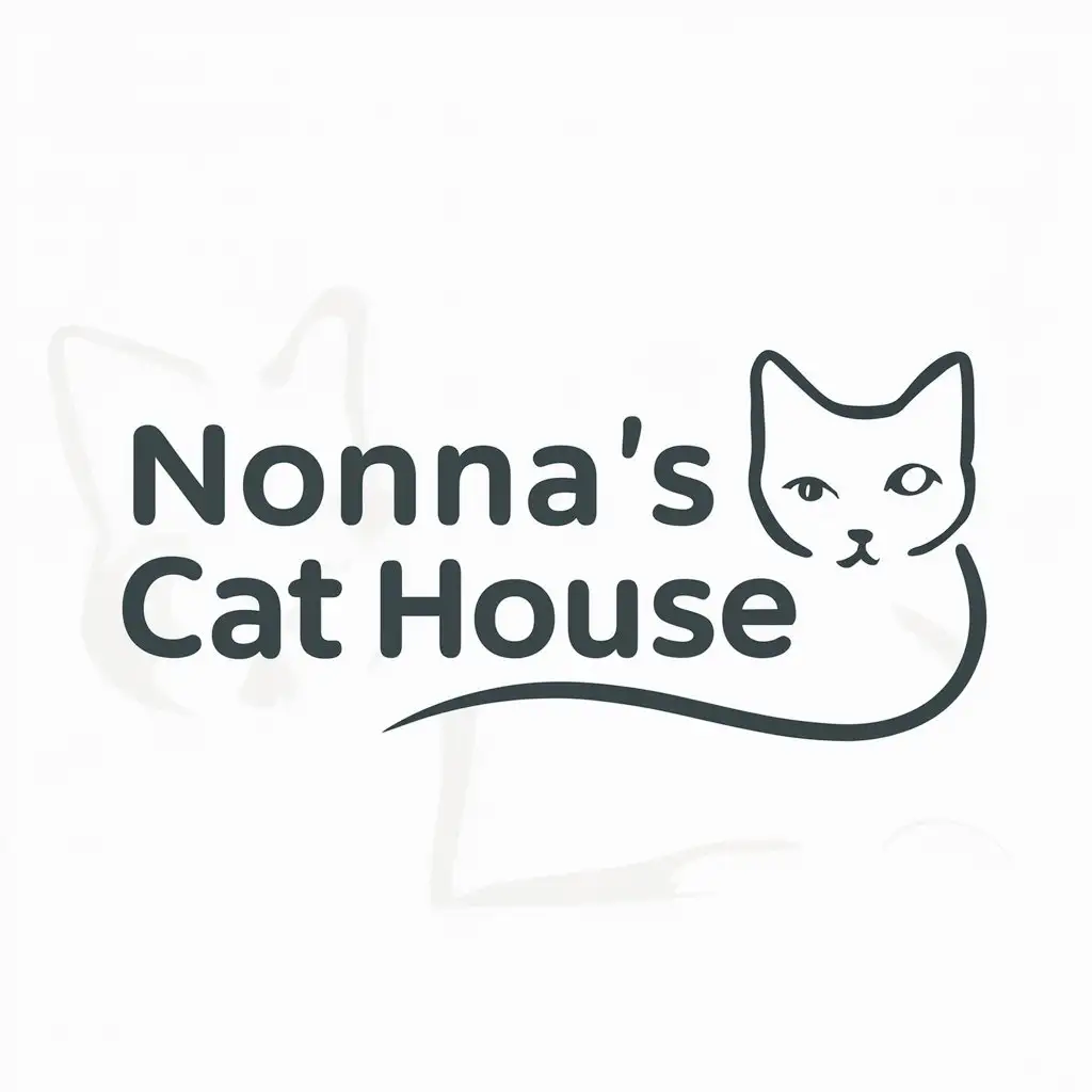 a logo design,with the text "Nonna's Cat House", main symbol:cat,Moderate,be used in Nonprofit industry,clear background