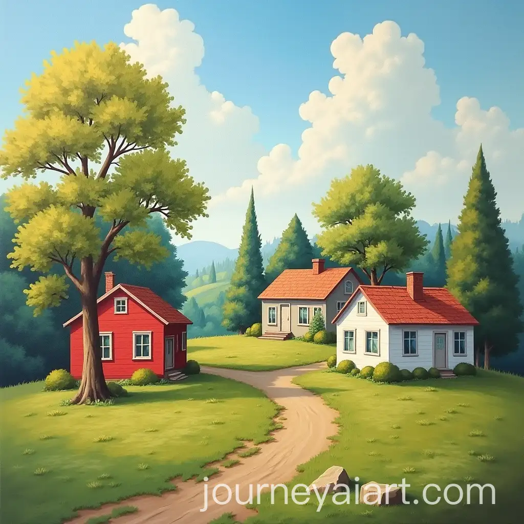 Serene-Landscape-with-Houses-and-Trees