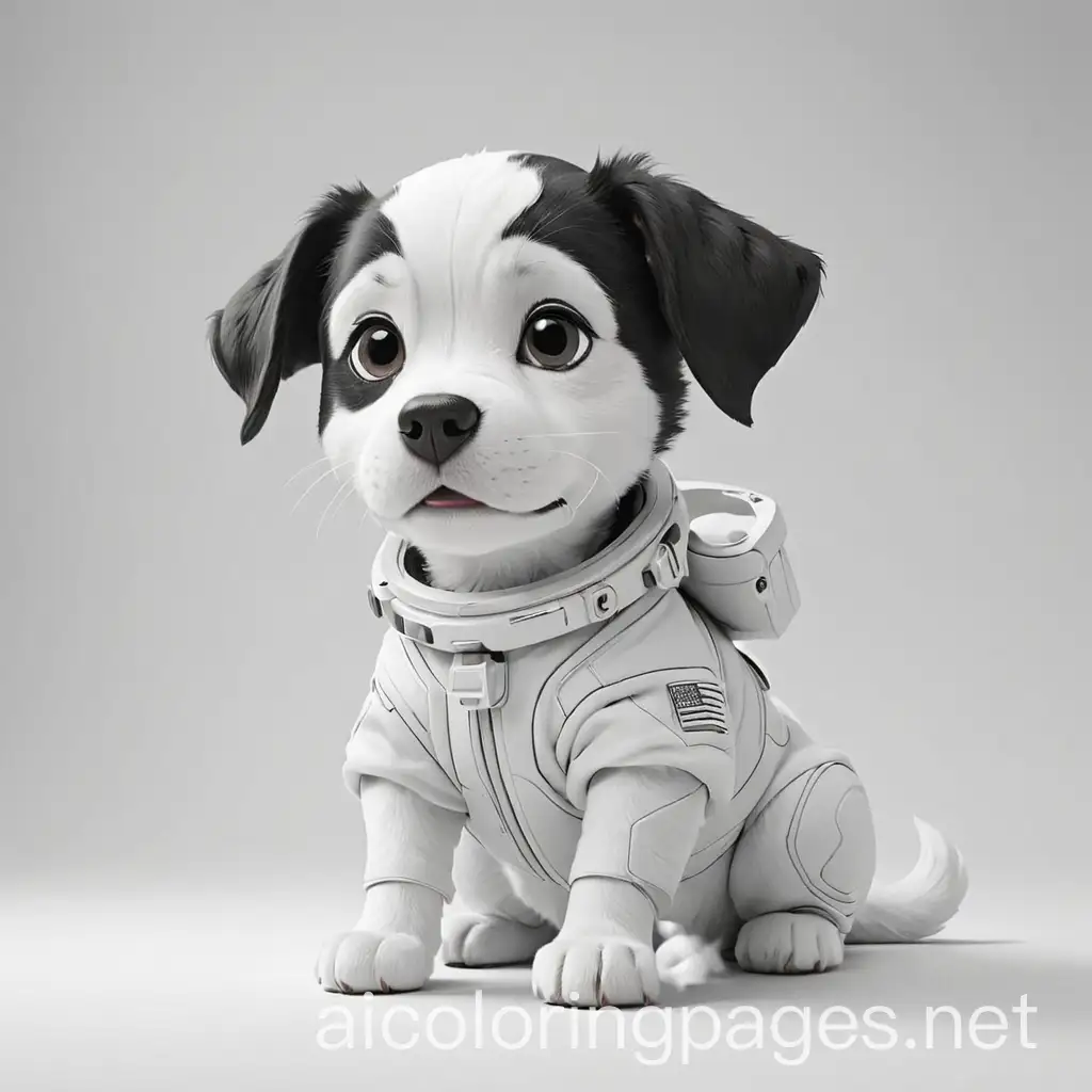 Dog-in-Space-Coloring-Page-Black-and-White-Line-Art-for-Kids