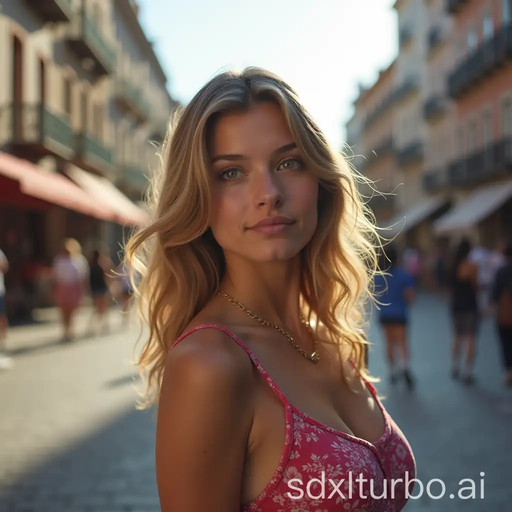 Stylish-Young-Woman-Walking-Down-Urban-Street