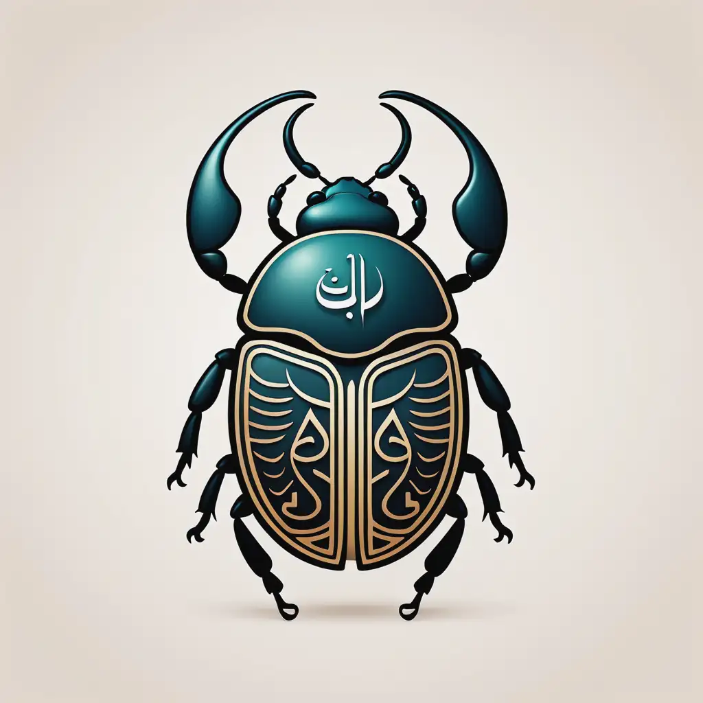 Stylized-Scarab-Beetle-Icon-with-Arabic-Calligraphy-Hadar