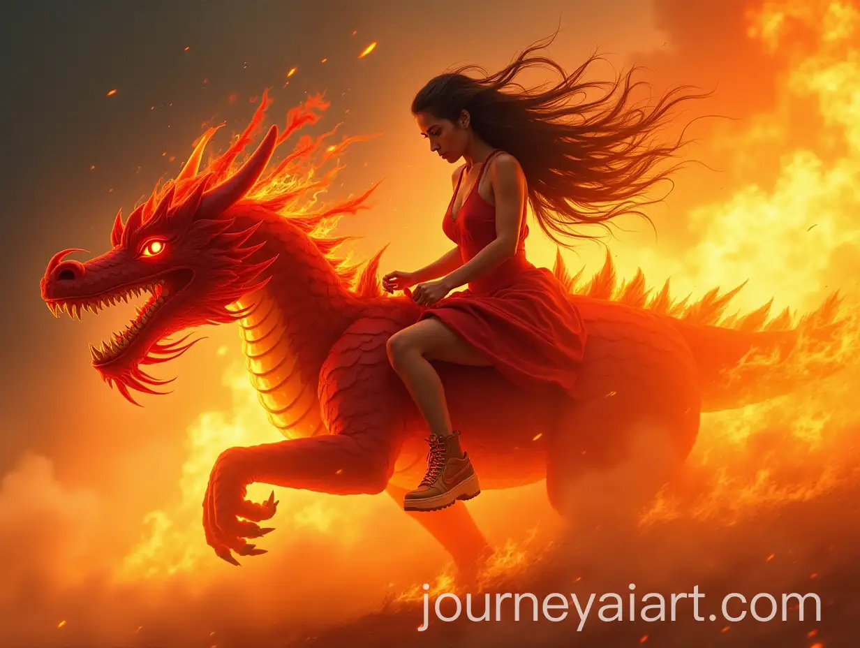 Flame-Girl-Riding-Fire-Dragon-in-Kolkata-Card-Style